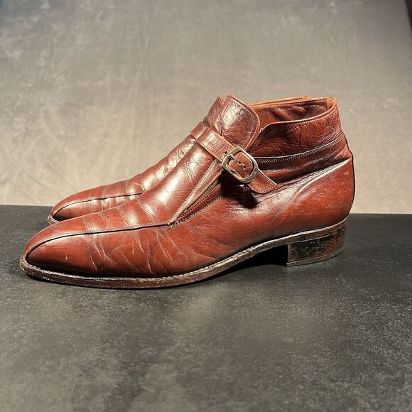 Florsheim Monk Strap Leather Shoes Men\'s 10.5 C Chesnut Brown Leather Dress main image 6